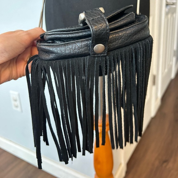 Fringe Dolce Vita DV Leather Black Mini Small Purse - Picture 4 of 12